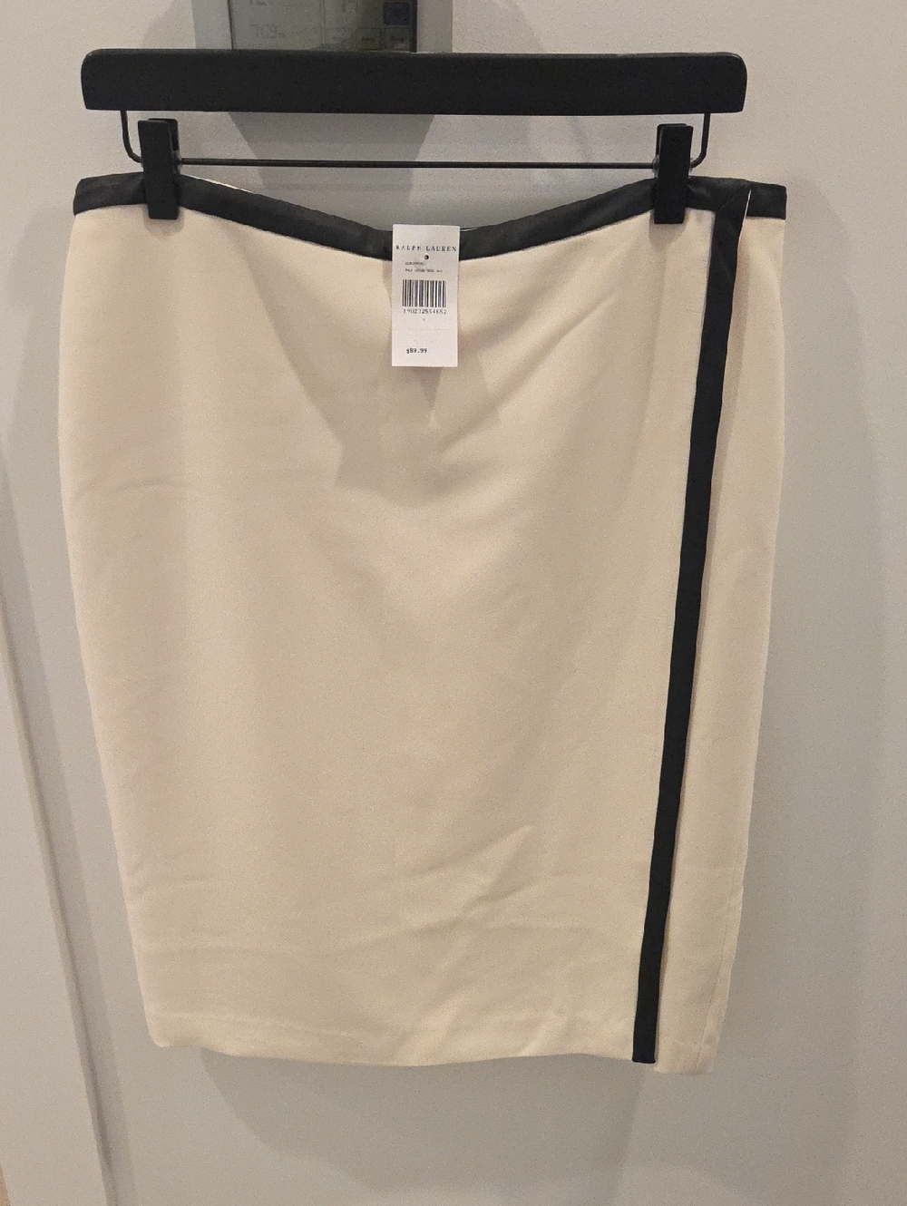 Lauren Ralph Lauren Full Rap Pencil Skirt with Black Trim Accents - NWT
